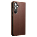 QIALINO Skórzane Matowe Etui do Samsung Galaxy S25 brązowe