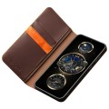 QIALINO Skórzane Matowe Etui do Samsung Galaxy S25 brązowe