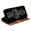 QIALINO Skórzane Matowe Etui do Samsung Galaxy S25 brązowe