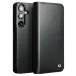 QIALINO Skórzane Matowe Etui do Samsung Galaxy S25 czarne