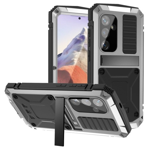 R-JUST Pancerne Etui Antywstrząsowe do Samsung Galaxy S25 srebrne