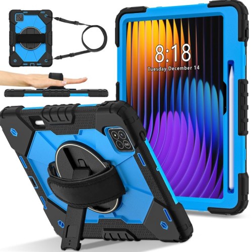 Pancerne Etui z Uchwytem i Paskiem do Xiaomi Pad 7/7 Pro niebieskie