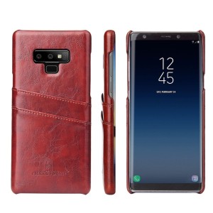 Etui typu plecki FIERRE SHANN z kieszonkami na karty do Galaxy Note 9 - bordowe