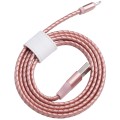 MOMAX Elite Link PRO skórzany kabel USB Lightning 8pin MFi - złoty róż