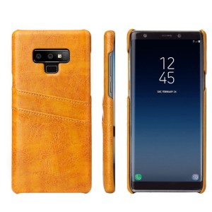 Etui typu plecki FIERRE SHANN z kieszonkami na karty do Galaxy Note 9 - żółte