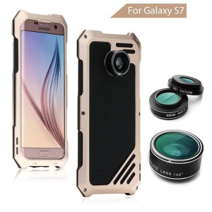 Aluminiowe Pancerne Etui Samsung Galaxy S7 G930 + 3 OBIETYWY złote