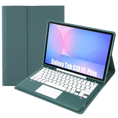 Etui Klawiatura TouchPad do Samsung Galaxy Tab S10 FE+ zielone