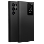 QIALINO Eleganckie Matowe Skórzane Etui do Samsung Galaxy S22 Ultra czarne