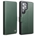 QIALINO Matowe Skórzane Etui do Samsung Galaxy S25 Ultra zielone