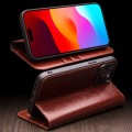 QIALINO Eleganckie Skórzane Etui Pokrowiec do iPhone 16e brązowe