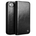 QIALINO Eleganckie Skórzane Etui Pokrowiec do iPhone 16e czarne