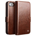 QIALINO Eleganckie Skórzane Etui Pokrowiec do iPhone 16e brązowe