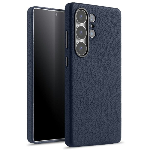 MELKCO Skórzane Etui Plecki do Samsung Galaxy S25 Ultra granatowe