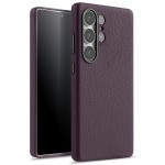 MELKCO Skórzane Etui Plecki do Samsung Galaxy S25 Ultra fioletowe