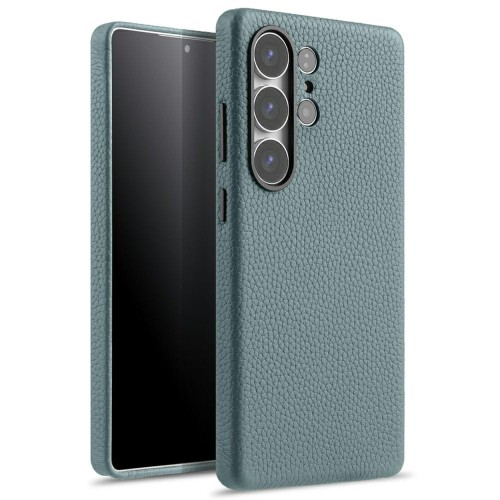 MELKCO Skórzane Etui Plecki do Samsung Galaxy S25 Ultra niebieskie