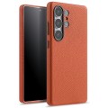 MELKCO Skórzane Etui Plecki do Samsung Galaxy S25 Ultra pomarańczowe