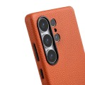 MELKCO Skórzane Etui Plecki do Samsung Galaxy S25 Ultra pomarańczowe