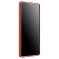 MELKCO Skórzane Etui Plecki do Samsung Galaxy S25 Ultra pomarańczowe
