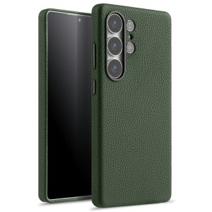 MELKCO Skórzane Etui Plecki do Samsung Galaxy S25 Ultra zielone