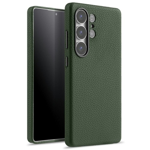 MELKCO Skórzane Etui Plecki do Samsung Galaxy S25 Ultra zielone