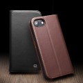 QIALINO Matowe Skórzane Etui Pokrowiec do iPhone 16e czarny