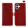 Eleganckie Skórzane Etui Pokrowiec do iPhone 17 czerwone