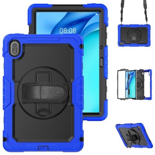 Pancerne Mocne Etui z Osłoną Ekranu do Huawei MatePad SE 11 2024 granatowe