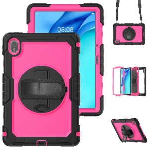 Pancerne Mocne Etui z Osłoną Ekranu do Huawei MatePad SE 11 2024 różowe