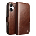 QIALINO Eleganckie Skórzane Etui Pokrowiec do iPhone 17 brązowe