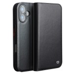 QIALINO Eleganckie Matowe Skórzane Etui do iPhone 17 czarne