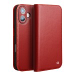 QIALINO Eleganckie Matowe Skórzane Etui do iPhone 17 czerwone
