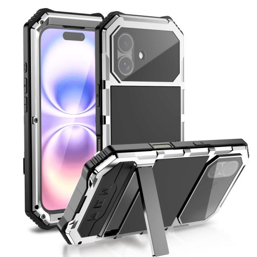 R-JUST Pancerne Etui Antywstrząsowe do iPhone 17 srebrne