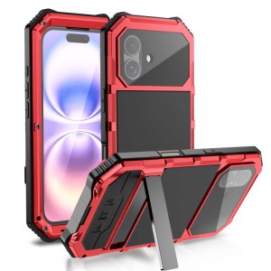 R-JUST Pancerne Etui Antywstrząsowe do iPhone 17 czerwone