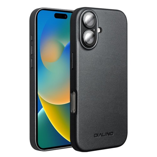 QIALINO Skórzane Etui Plecki MagSafe do iPhone 17 czarne