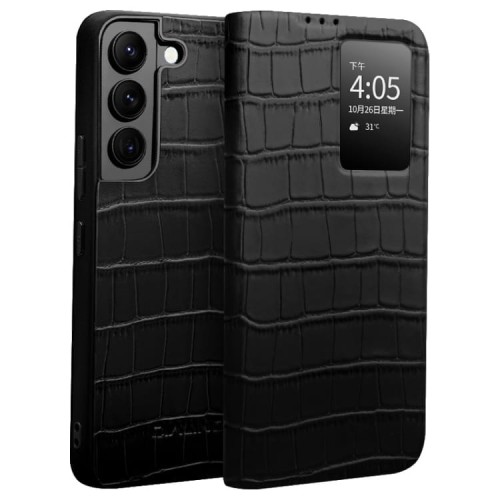 QIALINO Eleganckie Skórzane Etui do Samsung Galaxy S22+ czarne