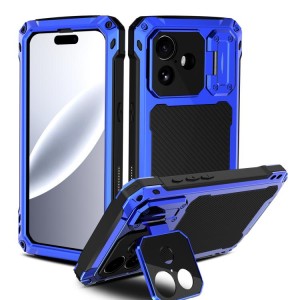 Mocne Pancerne Etui Antywstrząsowe do iPhone 17 niebieskie