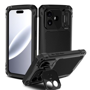 Mocne Pancerne Etui Antywstrząsowe do iPhone 17 czarne