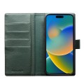 QIALINO Magnetyczne Eleganckie Skórzane Etui Plecki do iPhone 17 zielone