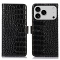 Eleganckie Skórzane Etui Pokrowiec do iPhone 17 Pro Max czarne