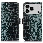 Eleganckie Skórzane Etui Pokrowiec do iPhone 17 Pro Max zielone