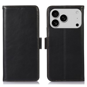 Skórzane Etui Pokrowiec RFID do iPhone 17 Pro Max czarny