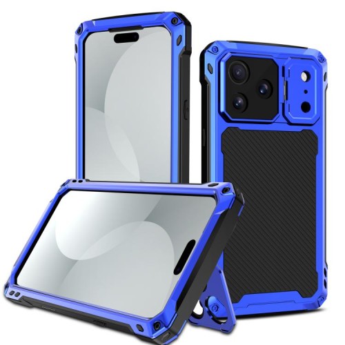 Mocne Pancerne Etui Antywstrząsowe do iPhone 17 Pro Max niebieskie