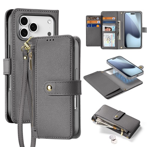 Szare Magnetyczne Etui Portfel Dux Ducis do iPhone 17 Pro Max