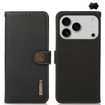 Skórzane Etui KHAZNEH z RFID do iPhone 17 Pro Max czarne