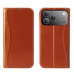 Skórzane Etui Pokrowiec Fierre Shann do iPhone 17 Pro Max brązowy
