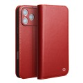 QIALINO Eleganckie Matowe Skórzane Etui do iPhone 17 Pro Max czerwone