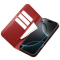 QIALINO Eleganckie Matowe Skórzane Etui do iPhone 17 Pro Max czerwone