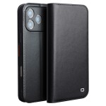 QIALINO Eleganckie Matowe Skórzane Etui do iPhone 17 Pro Max czarne