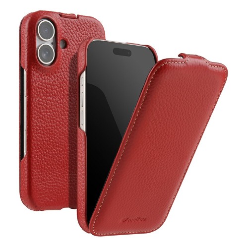 MELKCO MagSafe Skórzane Etui Pionowe do iPhone 17 czerwone