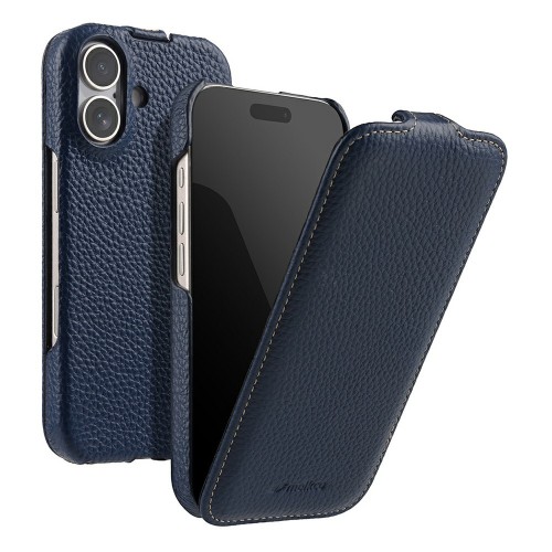 MELKCO MagSafe Skórzane Etui Pionowe do iPhone 17 granatowe